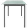 Stylish Light Grey Garden Table - 150x90 cm Aluminium & Glass