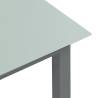 Stylish Light Grey Garden Table - 150x90 cm Aluminium & Glass