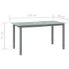 Stylish Light Grey Garden Table - 150x90 cm Aluminium & Glass