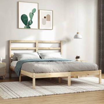 Solid Pine Bed Frame 160x200 cm - Modern & Stylish