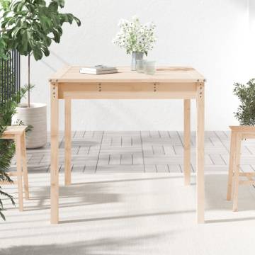 Garden Table 82.5x82.5x76 cm - Solid Wood Pine for Outdoor Use