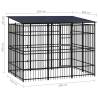 Outdoor Dog Kennel with Roof - Durable Steel 5.53 m²