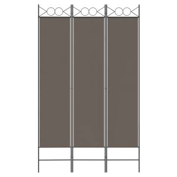 3-Panel Anthracite Room Divider - 120x220 cm Fabric