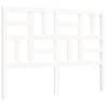 White Double Bed Frame with Headboard - Solid Wood Design