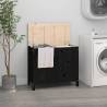 Laundry Box Black 88.5x44x76 cm Solid Wood Pine Colour black Size 88.5 x 44 x 76 cm Quantity in Package 1 