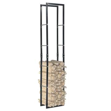 Firewood Rack Black - Sturdy Steel Log Holder | Hipo Market