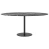 Black Ø90x1 cm Tempered Glass Table Top with Marble Design