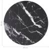 Black Ø90x1 cm Tempered Glass Table Top with Marble Design