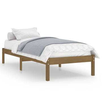 Honey Brown Solid Wood Pine Bed Frame 90x200 cm | HipoMarket