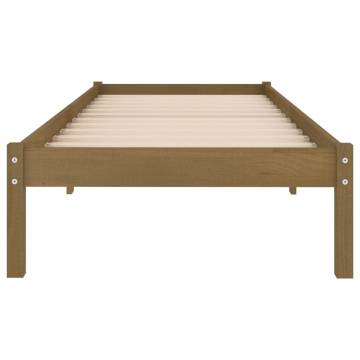 Honey Brown Solid Wood Pine Bed Frame 90x200 cm | HipoMarket