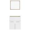 Stylish 2 Piece Bathroom Furniture Set in White and Sonoma Oak