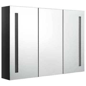 LED Bathroom Mirror Cabinet | Shining Black | 89x14x62 cm