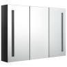 LED Bathroom Mirror Cabinet | Shining Black | 89x14x62 cm