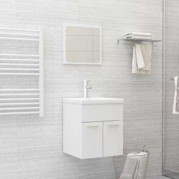 Stylish Bathroom Furniture Set - White Engineered Wood