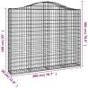 Arched Gabion Baskets - 2 pcs Galvanised Iron - Durable Garden Barrier