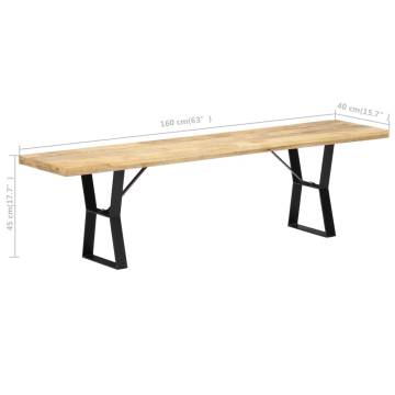 Bench 160 cm Solid Mango Wood - Stylish & Durable Furniture