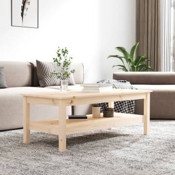 Elegant Solid Wood Pine Coffee Table | 110x50x40 cm