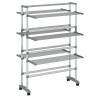 Aluminium Laundry Drying Rack with Wheels - 89x64x129 cm