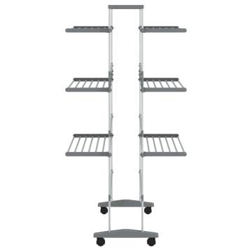 Aluminium Laundry Drying Rack with Wheels - 89x64x129 cm