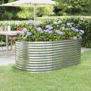 Garden Raised Bed Powder-coated Steel 175x100 cm - Silver