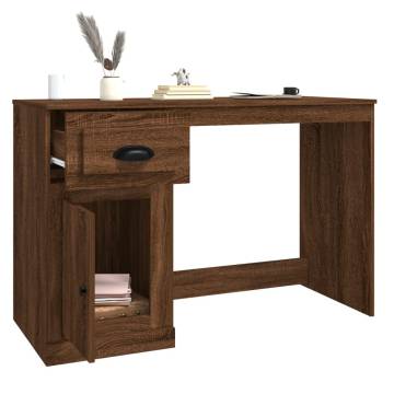 Stylish Brown Oak Desk with Drawer | 115x50x75 cm