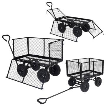 Garden Hand Trolley Black - 350 kg Load Capacity | HipoMarket