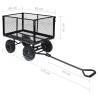 Garden Hand Trolley Black - 350 kg Load Capacity | HipoMarket