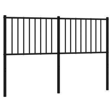 Stylish Black Metal Headboard 135 cm - Robust & Elegant Design