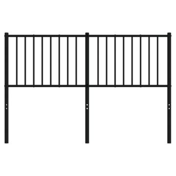 Stylish Black Metal Headboard 135 cm - Robust & Elegant Design