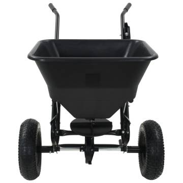 Walk Behind Salt Spreader - Durable PVC & Steel, 45L Capacity