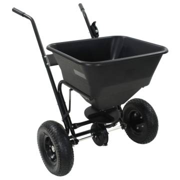 Walk Behind Salt Spreader - Durable PVC & Steel, 45L Capacity