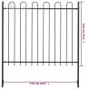 Garden Fence with Hoop Top Steel 1.7 m Black | HipoMarket