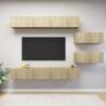 6 Piece TV Cabinet Set Sonoma Oak Engineered Wood Colour sonoma oak Quantity in Package 6 Width 100 cm 