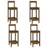 5 Piece Honey Brown Solid Wood Bar Set | Hipomarket