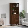 Highboard Brown Oak 69.5x34x180 cm Engineered Wood Colour brown oak Quantity in Package 1 Model 1 door 3 drawers 