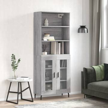 Stylish Highboard Grey Sonoma - Durable Engineered Wood