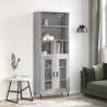 Highboard Grey Sonoma 69.5x34x180 cm Engineered Wood Colour grey sonoma Quantity in Package 1 Model 2 glass doors 