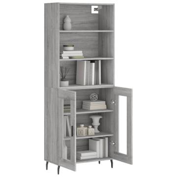 Stylish Highboard Grey Sonoma - Durable Engineered Wood