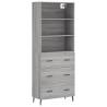 Stylish Highboard Grey Sonoma - Durable Engineered Wood