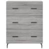 Stylish Highboard Grey Sonoma - Durable Engineered Wood