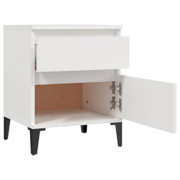 Stylish White Bedside Cabinets - 2 pcs | 40x35x50 cm