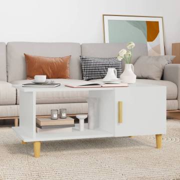 Stylish White Coffee Table 90x50 cm - Engineered Wood