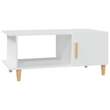 Stylish White Coffee Table 90x50 cm - Engineered Wood