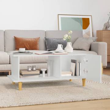 Stylish White Coffee Table 90x50 cm - Engineered Wood