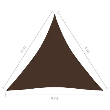 Brown Triangular Sunshade Sail - 4x4m Oxford Fabric