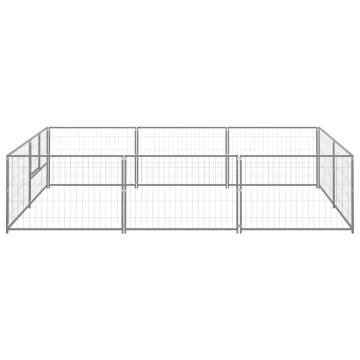 Durable Silver 6 m² Dog Kennel - Safe & Spacious Outdoor Play