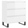 Stylish High Gloss White Sideboard - 60x35x70 cm