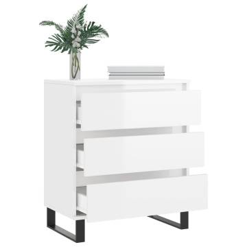 Stylish High Gloss White Sideboard - 60x35x70 cm