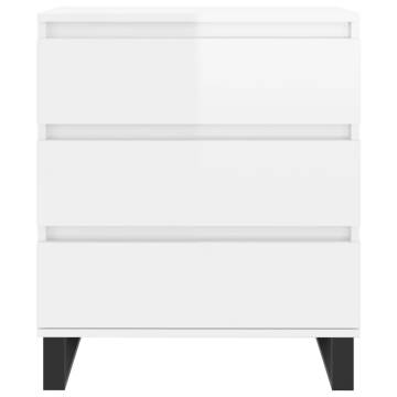 Stylish High Gloss White Sideboard - 60x35x70 cm