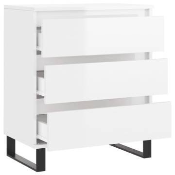 Stylish High Gloss White Sideboard - 60x35x70 cm